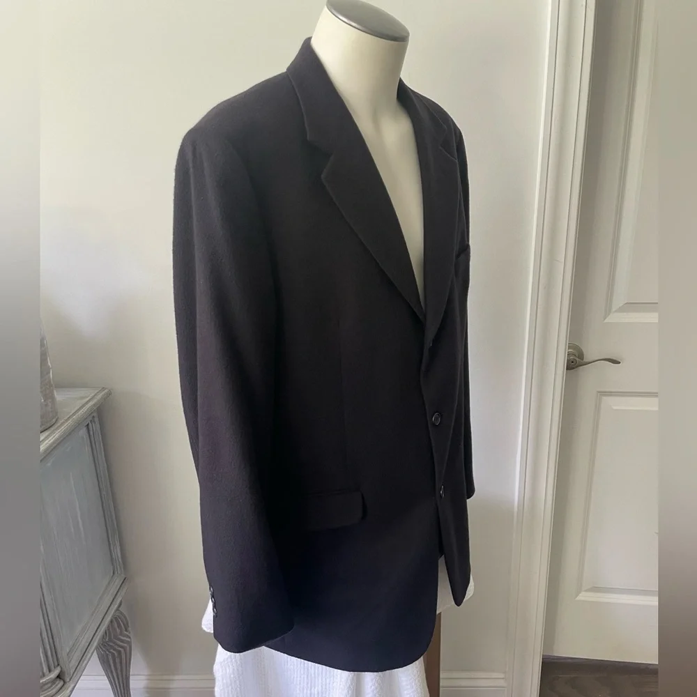 BROOKS 346 MENS 100% CASHMERE BLUE SPORT COAT JACKET SIZE 43 LONG